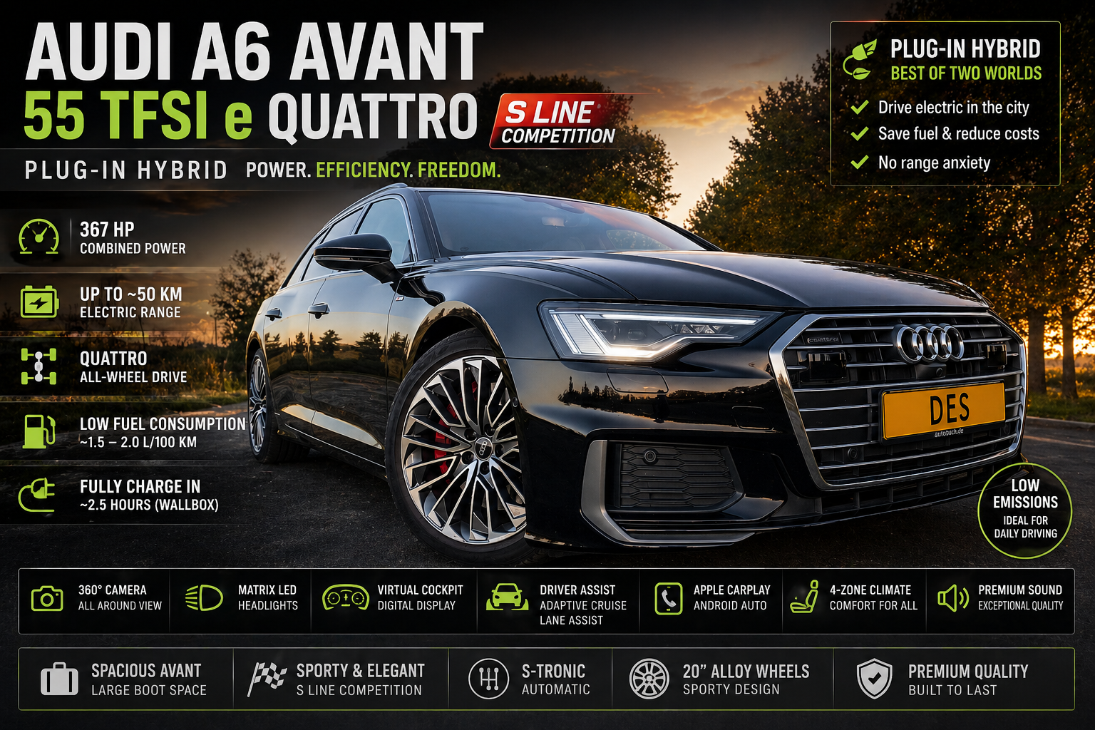 ✅Audi A6 Avant 55 TFSI e Quattro Competition S-Line✅