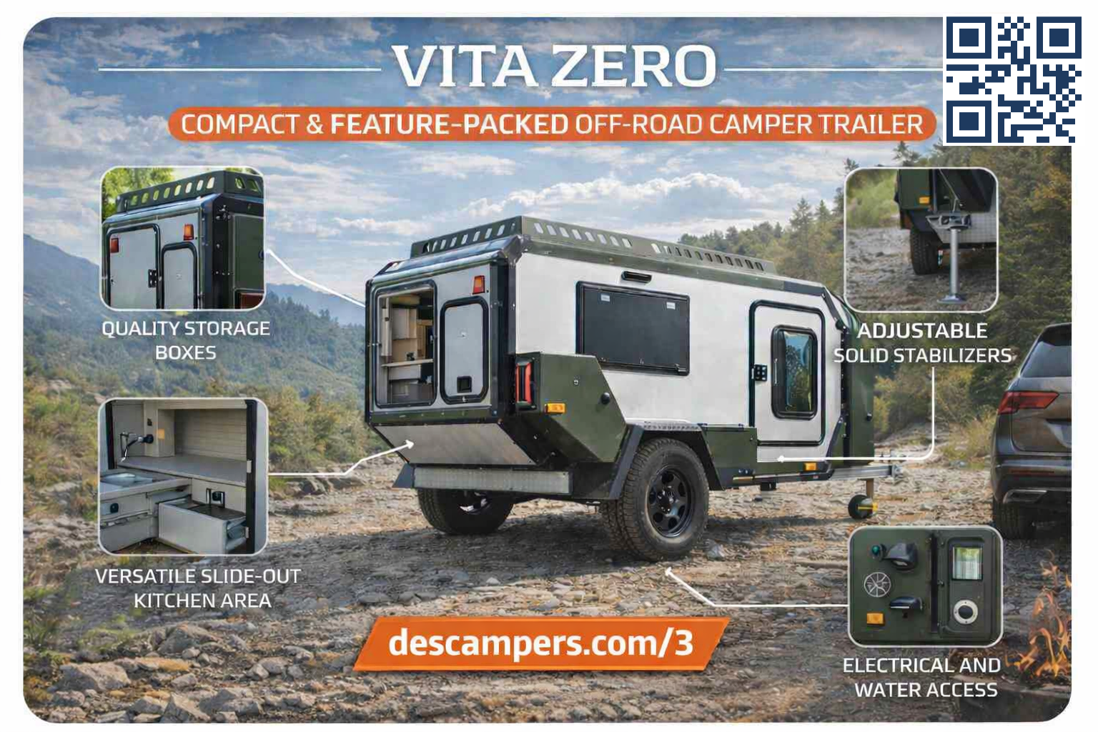 ⚡Compact OffRoad Caravan Nieuw | VCAMP ZERO ⚡