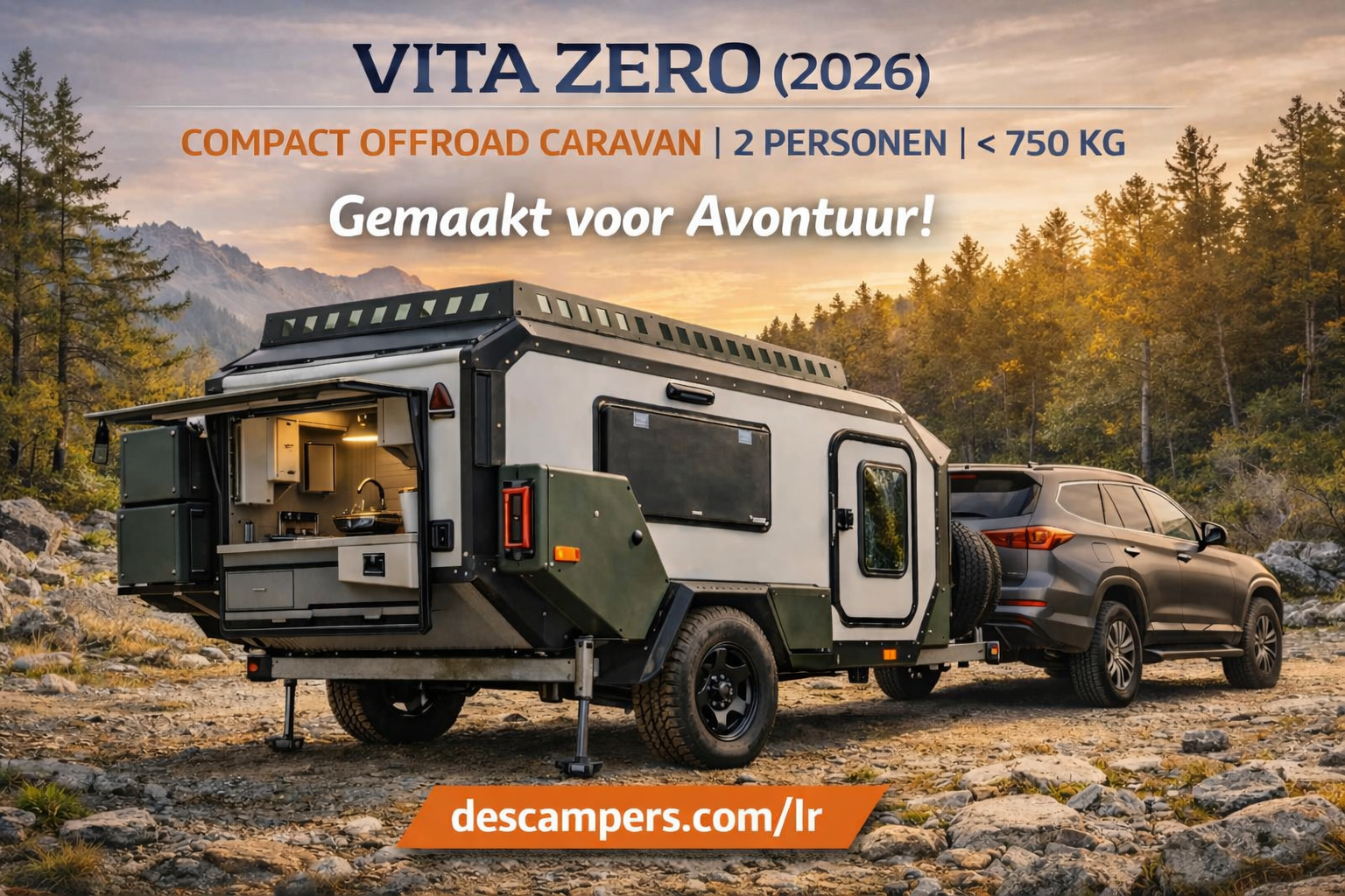 ⚡Compact OffRoad Caravan Nieuw | VCAMP ZERO ⚡