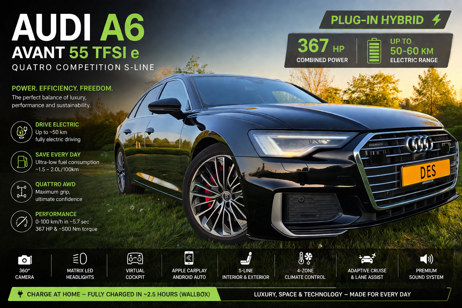 ✅Audi A6 Avant 55 TFSI e Quattro Competition S-Line✅